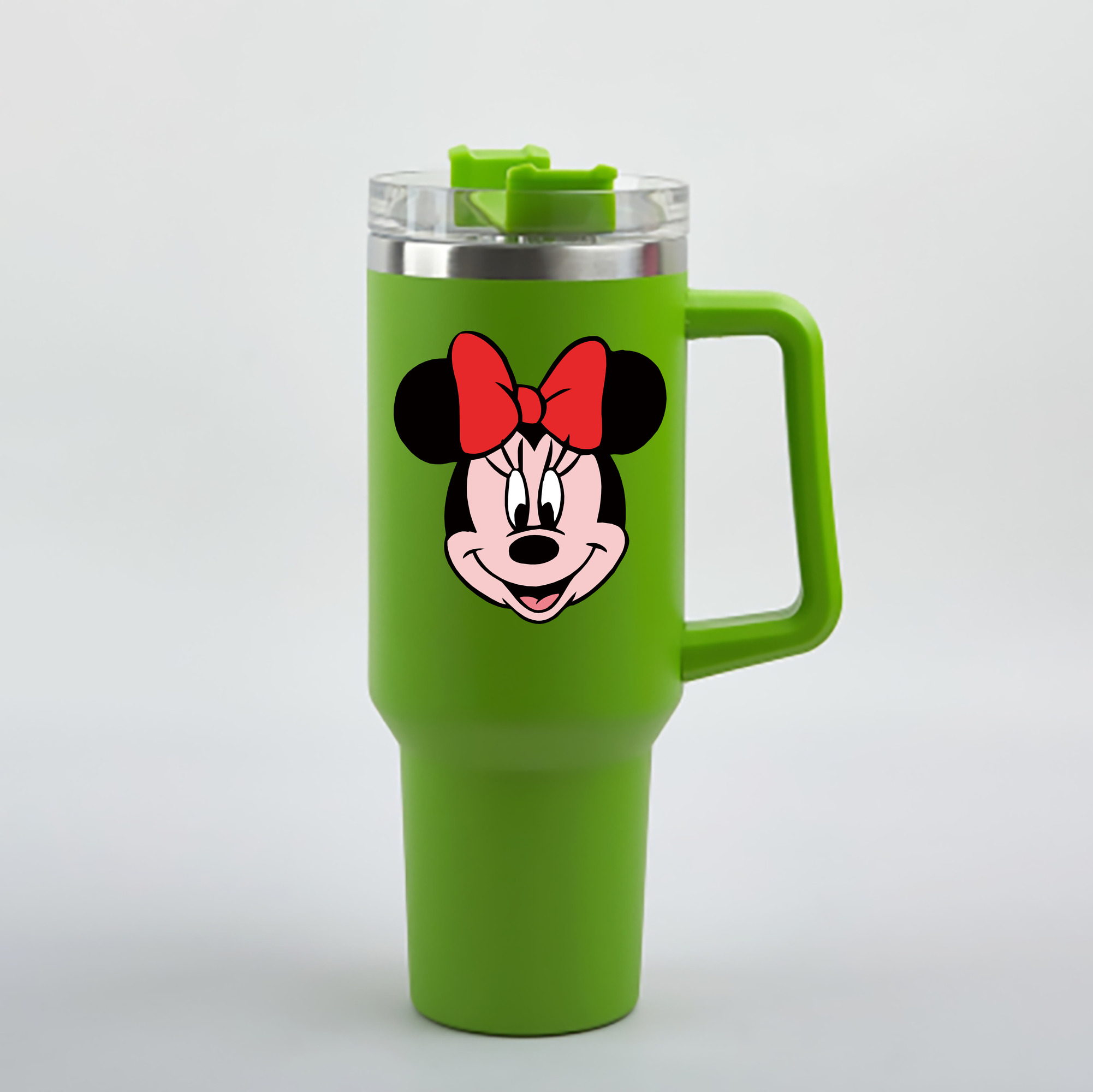 （画像用） ミッキーマウス Mickey Mouse 1200mL車用タンブラー - クリスタルステッカー（プラスチックストロー付き）